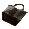  Dámska tmavohnedá kožená kabelka cez rameno s krokodílím vzorom Luka 26-026, shopper, 40 x 36 x 19 cm