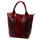  Dámska kabelka cez rameno Luka 26-026 bordovej farby s krokodílím vzorom, shopper, 40 x 36 x 19 cm