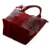 Dámska kabelka cez rameno Luka 26-026 bordovej farby s krokodílím vzorom, shopper, 40 x 36 x 19 cm