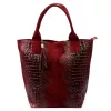  Dámska kabelka cez rameno Luka 26-026 bordovej farby s krokodílím vzorom, shopper, 40 x 36 x 19 cm