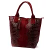  Dámska kabelka cez rameno Luka 26-026 bordovej farby s krokodílím vzorom, shopper, 40 x 36 x 19 cm