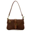  Dámska hnedá semišová kožená kabelka cez rameno Luka 25-068 25 x 16 x 5 cm