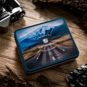    Pánska čierna kožená peňaženka Peterson PTN 304G HUNTER 12 x 9,5 x 2,5 cm