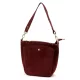  Dámska bordová kabelka cez rameno, crossbody kabelka z semišovej kože Luka 26-018, rozmery 21 x 20 x 11 cm