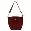  Dámska bordová kabelka cez rameno, crossbody kabelka z semišovej kože Luka 26-018, rozmery 21 x 20 x 11 cm