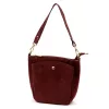  Dámska bordová kabelka cez rameno, crossbody kabelka z semišovej kože Luka 26-018, rozmery 21 x 20 x 11 cm