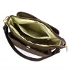  Luka 26-018 tmavohnedá dámska semišová kožená kabelka cez rameno, crossbody kabelka 21 x 20 x 11 cm