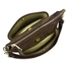  Luka 26-018 tmavohnedá dámska semišová kožená kabelka cez rameno, crossbody kabelka 21 x 20 x 11 cm