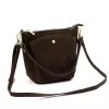  Luka 26-018 tmavohnedá dámska semišová kožená kabelka cez rameno, crossbody kabelka 21 x 20 x 11 cm