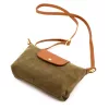  Dámska kožená kabelka cez rameno, crossbody kabelka Luka 26-007 v khaki a koňakovo hnedej farbe, 21 x 15 x 7 cm
