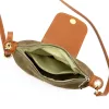  Dámska kožená kabelka cez rameno, crossbody kabelka Luka 26-007 v khaki a koňakovo hnedej farbe, 21 x 15 x 7 cm