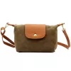  Dámska kožená kabelka cez rameno, crossbody kabelka Luka 26-007 v khaki a koňakovo hnedej farbe, 21 x 15 x 7 cm