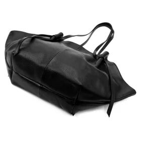   Luka 26-012 DOLLARO čierna dámska kožená kabelka cez rameno 60 x 30 x 15 cm