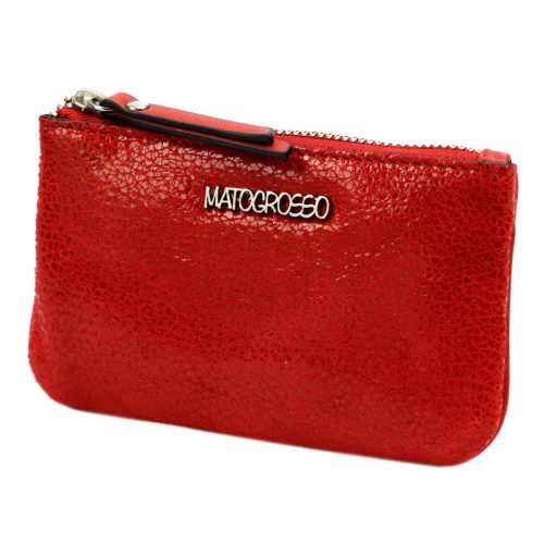  Dámska peňaženka z hovädzej kože Mato Grosso 0747-59 s RFID červenou farbou 14 x 8 x 1,5 cm