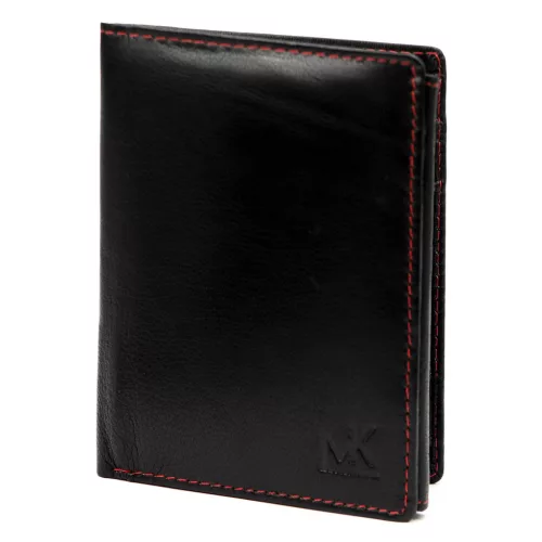  Pánska kožená peňaženka Money Kepper CC 5400 čierno-červená 9,5 x 13 x 2 cm