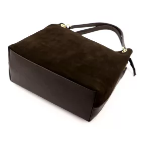    Dámska kožená kabelka cez rameno Luka 26-022 tmavohnedá 35 x 30 x 16 cm