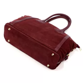    Dámska kožená kabelka cez rameno Luka 26-025 bordovej farby, bočná taška 36 x 25 x 12 cm