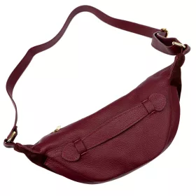    Dámska kožená kabelka na opasok Luka 26-020 bordovej farby, crossbody 38 x 17 x 15 cm