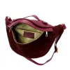  Dámska kožená kabelka na opasok Luka 26-020 bordovej farby, crossbody 38 x 17 x 15 cm