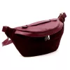  Dámska kožená kabelka na opasok Luka 26-020 bordovej farby, crossbody 38 x 17 x 15 cm