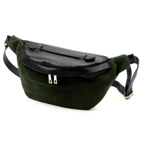    Dámska kožená kabelka na opasok Luka 26-020 čierna, crossbody 38 x 17 x 15 cm