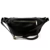 Dámska kožená kabelka na opasok Luka 26-020 čierna, crossbody 38 x 17 x 15 cm