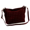  Dámska kožená kabelka cez rameno Luka 26-023 bordovej farby, bočná taška 34 x 26 x 12 cm
