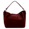  Dámska kožená kabelka cez rameno Luka 26-023 bordovej farby, bočná taška 34 x 26 x 12 cm