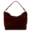  Dámska kožená kabelka cez rameno Luka 26-023 bordovej farby, bočná taška 34 x 26 x 12 cm