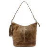  Dámska kožená kabelka cez rameno Luka 26-027 CROCO hnedá 26 x 26 x 16 cm