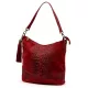  Dámska kožená kabelka cez rameno Luka 26-027 CROCO bordová 26 x 26 x 16 cm