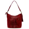  Dámska kožená kabelka cez rameno Luka 26-027 CROCO bordová 26 x 26 x 16 cm