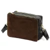  Dámska kožená crossbody kabelka Luka 26-024 hnedo-čierna 20 x 15 x 10 cm