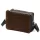  Dámska kožená crossbody kabelka Luka 26-024 hnedo-čierna 20 x 15 x 10 cm