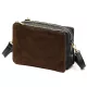  Dámska kožená crossbody kabelka Luka 26-024 hnedo-čierna 20 x 15 x 10 cm
