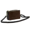  Dámska kožená crossbody kabelka Luka 26-024 hnedo-čierna 20 x 15 x 10 cm