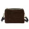  Dámska kožená crossbody kabelka Luka 26-024 hnedo-čierna 20 x 15 x 10 cm