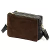  Dámska kožená crossbody kabelka Luka 26-024 hnedo-čierna 20 x 15 x 10 cm