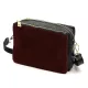  Dámska kožená crossbody kabelka Luka 26-024 bordovo-čierna 20 x 15 x 10 cm