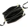  Dámska kožená crossbody kabelka Luka 26-024 bordovo-čierna 20 x 15 x 10 cm