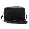  Dámska kožená crossbody kabelka Luka 26-024 bordovo-čierna 20 x 15 x 10 cm