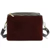 Dámska kožená crossbody kabelka Luka 26-024 bordovo-čierna 20 x 15 x 10 cm