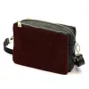  Dámska kožená crossbody kabelka Luka 26-024 bordovo-čierna 20 x 15 x 10 cm