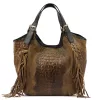  Dámska kožená kabelka Luka 25-019 CROCO hnedá 37 x 32 x 13 cm