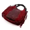  Dámska kožená kabelka Luka 25-019 CROCO bordovej farby 37 x 32 x 13 cm