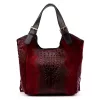  Dámska kožená kabelka Luka 25-019 CROCO bordovej farby 37 x 32 x 13 cm