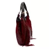  Dámska kožená kabelka Luka 25-019 CROCO bordovej farby 37 x 32 x 13 cm
