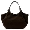 Dámska hnedá semišová kožená kabelka Luka 26-031 43 x 27 x 15 cm