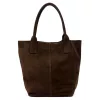  Dámska hnedá semišová kožená kabelka cez rameno Luka 26-036, shopper, 40 x 36 x 15 cm