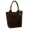  Dámska hnedá semišová kožená kabelka cez rameno Luka 26-036, shopper, 40 x 36 x 15 cm